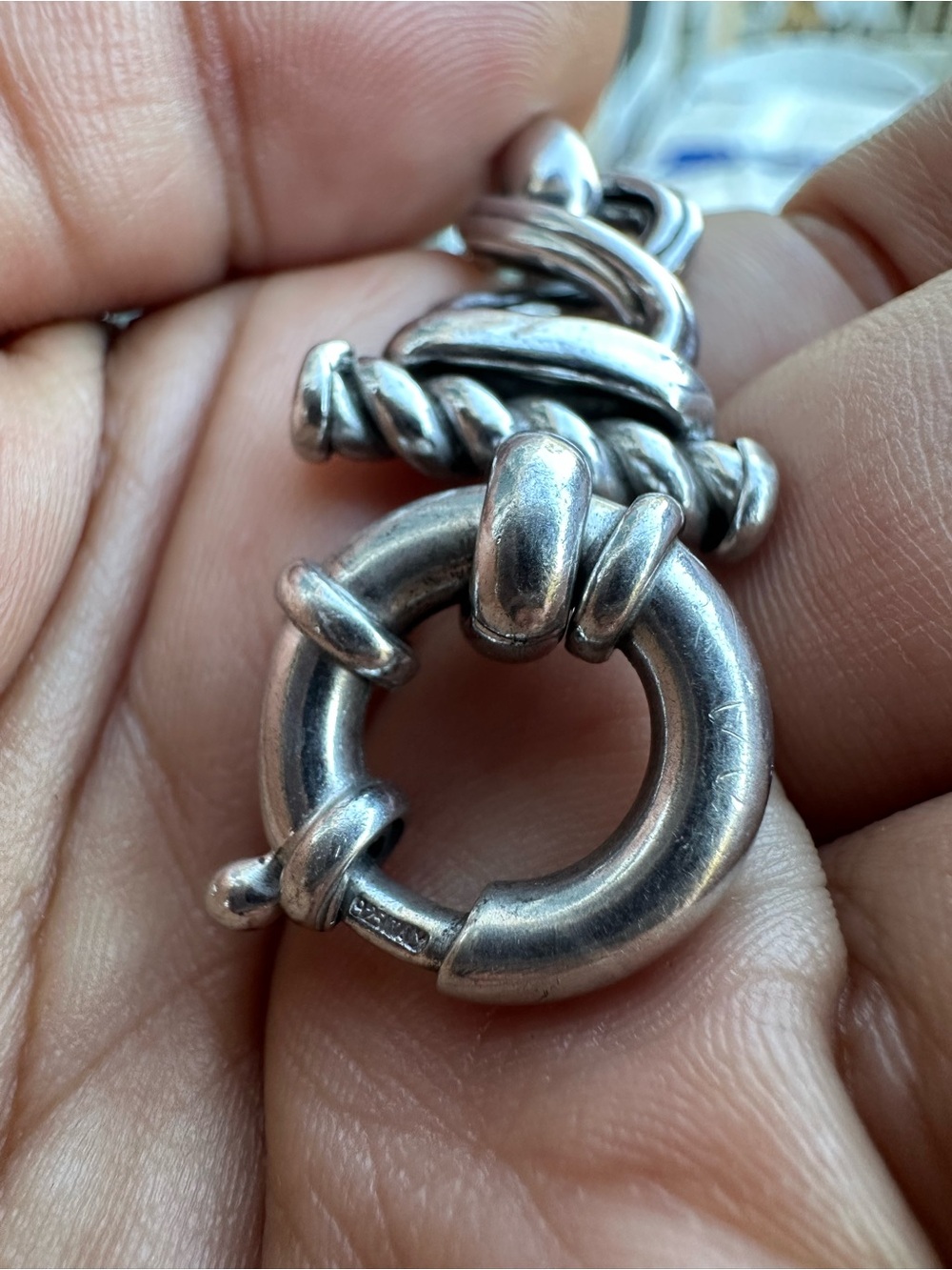 Vintage Chunky Sterling Bracelet 8” - Picture 5 of 6